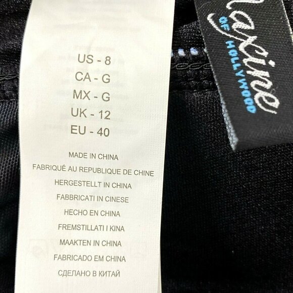 Maxine of Hollywood Women's size 8 Front Shirred One Piece Swimsuit Black Floral - Picture 9 of 12